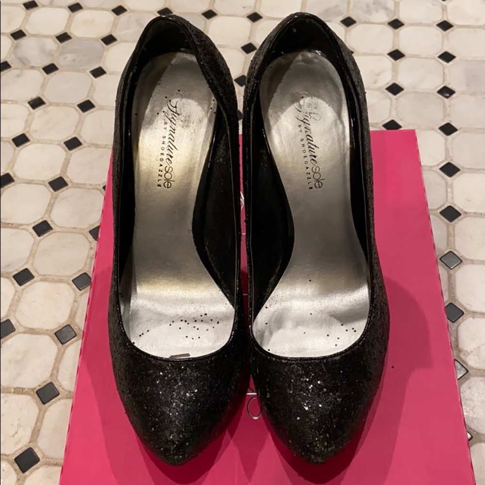 Shoedazzle Temptress Black Stilettos 8.5